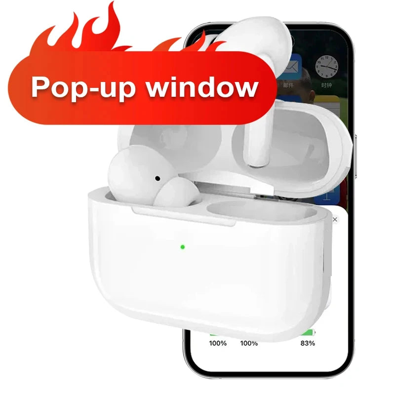 Airs Pro Bluetooth Earbuds (TWS) with Siri, Touch Control, Water-Resistant.